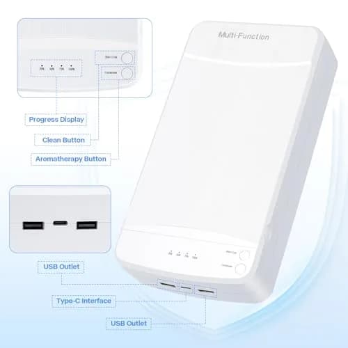 LXIANGN Blue Light Nail Tool Cleaner Box 18.2cm (7.16in) | Portable USB Sanitizer for Manicure Tools thumbnail 4