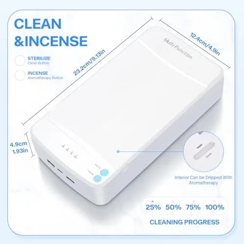 LXIANGN Blue Light Nail Tool Cleaner Box 18.2cm (7.16in) | Portable USB Sanitizer for Manicure Tools thumbnail 5
