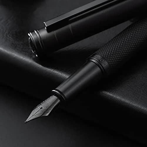 Asvine Black Forest Fountain Pen Medium Nib Classic Design with Converter and Metal Pen Case Set | Smooth Ink Flow thumbnail 4