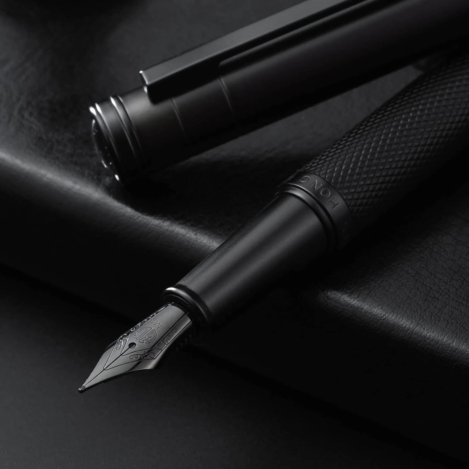 Asvine Black Forest Fountain Pen Medium Nib Classic Design with Converter and Metal Pen Case Set | Smooth Ink Flow - view 4