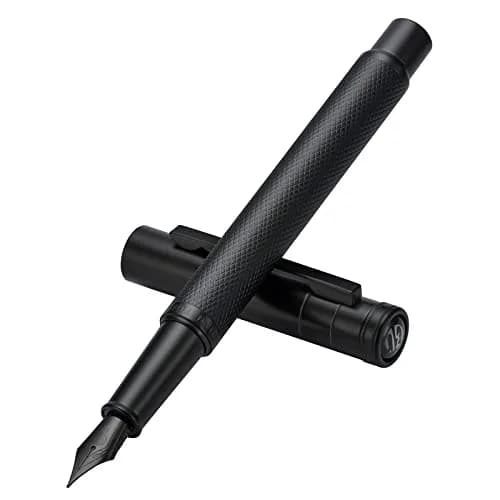Asvine Black Forest Fountain Pen Medium Nib Classic Design with Converter and Metal Pen Case Set | Smooth Ink Flow thumbnail 2