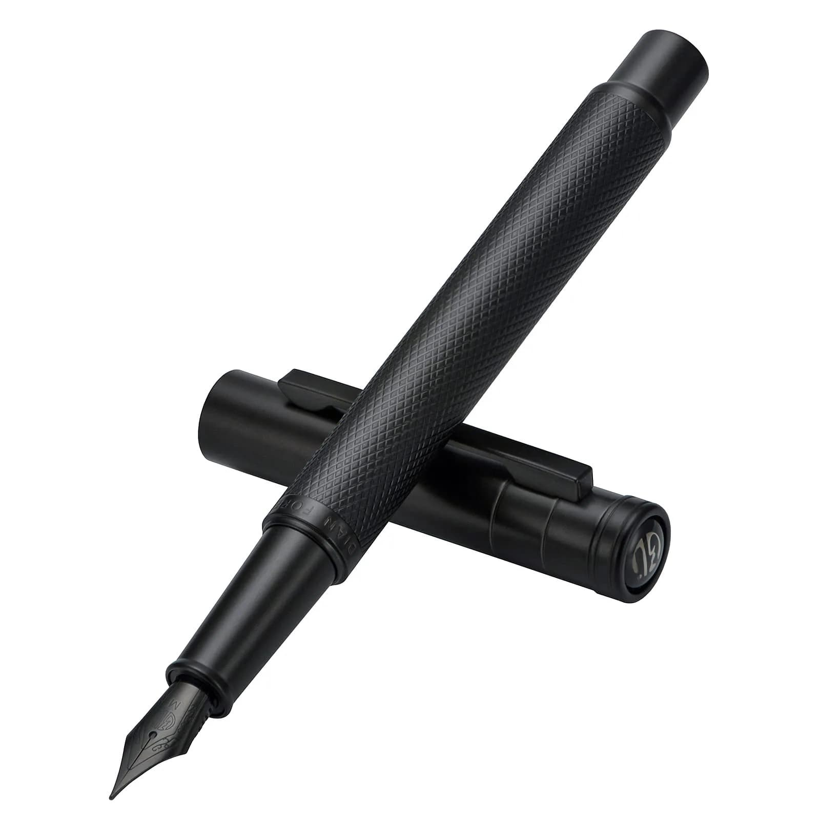 Asvine Black Forest Fountain Pen Medium Nib Classic Design with Converter and Metal Pen Case Set | Smooth Ink Flow - view 2