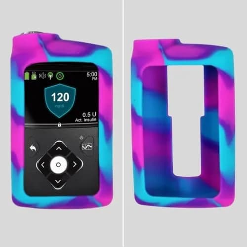 Sugar Medical Silicone Protective Insulin Pump Cover for Medtronic MiniMed 630G/640G/670G/770G, Pink/Purple/Blue (1-Pack) thumbnail 2