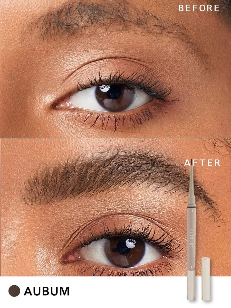 SHEGLAM Dual-Sided Eyebrow Pencil Auburn | Waterproof Matte Cream & Liquid Pen for Defined Brows - view 3