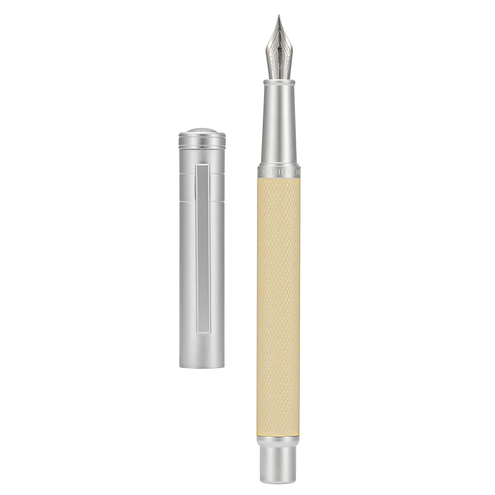 Asvine Silver Birch Forest Aluminum Fountain Pen Medium Nib with Metal Box Writing Pen Set 13.8 cm (5.43 in) | Smooth Ink Flow - main product image