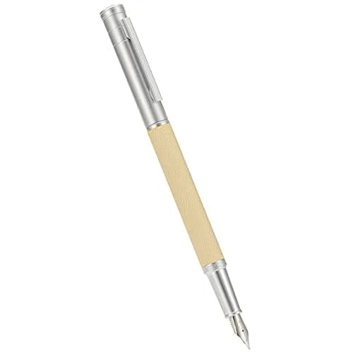 Asvine Silver Birch Forest Aluminum Fountain Pen Medium Nib with Metal Box Writing Pen Set 13.8 cm (5.43 in) | Smooth Ink Flow thumbnail 8