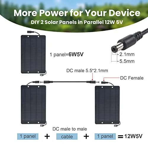Soshine 6W x2 Solar Panel 12W (27.99cm x 18.01cm) | High-Efficiency Monocrystalline Solar Charger thumbnail 2