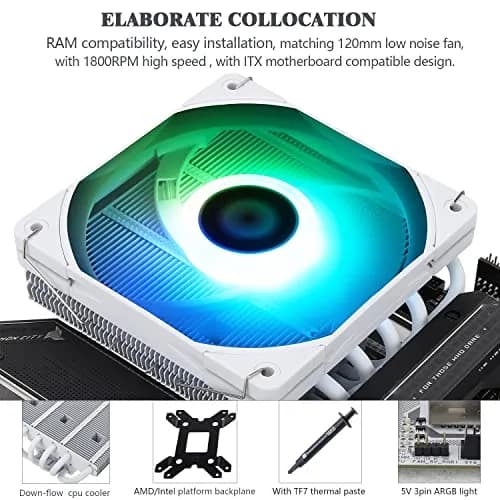 Thermalright AXP120-X67 White ARGB Low Profile CPU Cooler 67mm Height | Intel LGA 1700/1851 & AMD AM4 Compatible thumbnail 5
