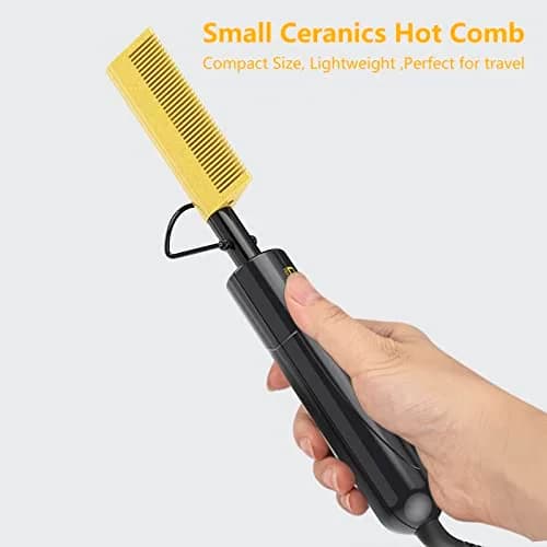 DAN Technology Electric Hot Comb for Wigs & Edges, 232°C (450°F) Dual Voltage Travel Straightener | Ceramic Glaze thumbnail 7