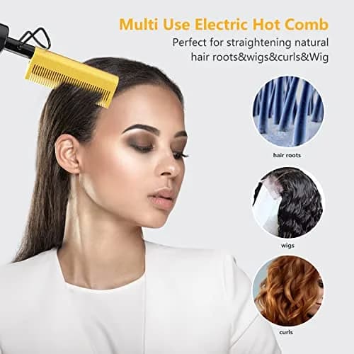 DAN Technology Electric Hot Comb for Wigs & Edges, 232°C (450°F) Dual Voltage Travel Straightener | Ceramic Glaze thumbnail 8