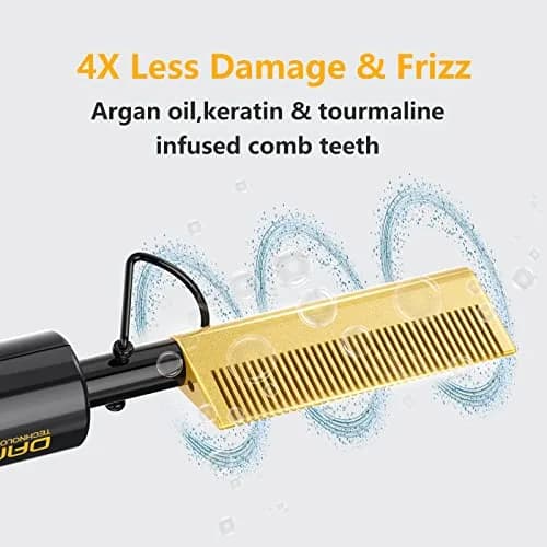 DAN Technology Electric Hot Comb for Wigs & Edges, 232°C (450°F) Dual Voltage Travel Straightener | Ceramic Glaze thumbnail 2