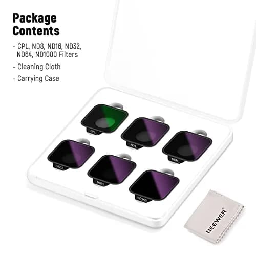 NEEWER ND Filter Set for GoPro Hero 13/12/11/10/9, 6 Pack CPL/ND8/ND16/ND32/ND64/ND1000 | Multi-Coated Optical Glass thumbnail 7
