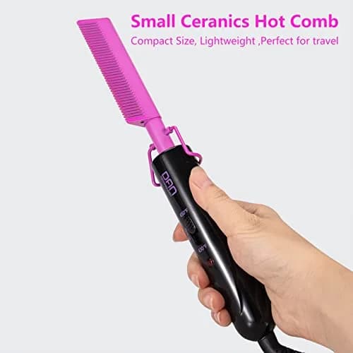 DAN Technology Ceramic Pressing Comb 450°F | Fast Heating Hot Comb for Hair Styling thumbnail 7