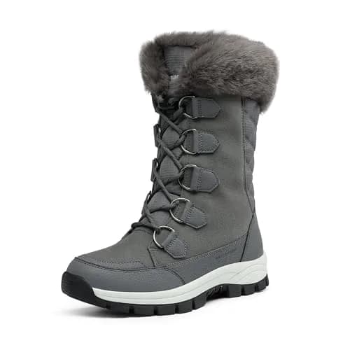 DREAM PAIRS Women's Waterproof Mid Calf Snow Boots 11 | Faux Fur & Sherpa Insulation thumbnail 1
