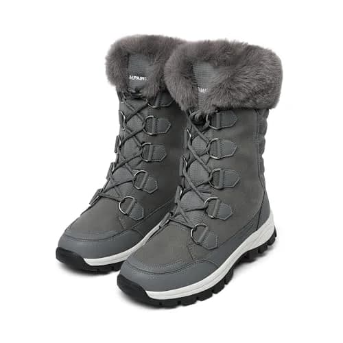 DREAM PAIRS Women's Waterproof Mid Calf Snow Boots 11 | Faux Fur & Sherpa Insulation thumbnail 4