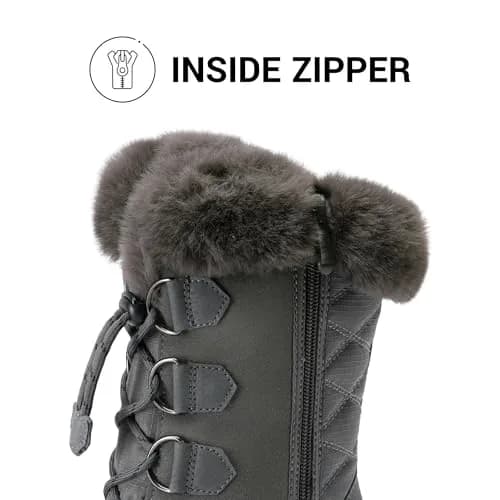DREAM PAIRS Women's Waterproof Mid Calf Snow Boots 11 | Faux Fur & Sherpa Insulation thumbnail 7