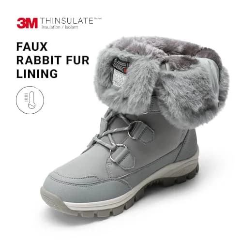 DREAM PAIRS Women's Waterproof Mid Calf Snow Boots 8.5 | Faux Fur Lining & Slip-Resistant Sole thumbnail 5