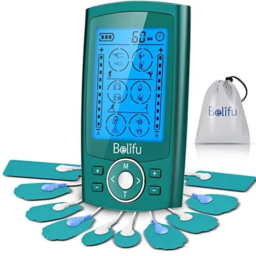Belifu Dual Channel TENS EMS Unit with 24 Modes & 20 Intensity Levels | Rechargeable Muscle Stimulator for Pain Relief Therapy thumbnail 1