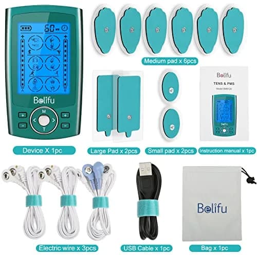 Belifu Dual Channel TENS EMS Unit with 24 Modes & 20 Intensity Levels | Rechargeable Muscle Stimulator for Pain Relief Therapy thumbnail 6