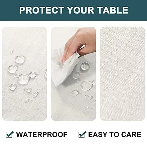 FantasDecor Square Tablecloth 60 x 60 Inch | Waterproof & Wrinkle-Free Linen Cover thumbnail 3