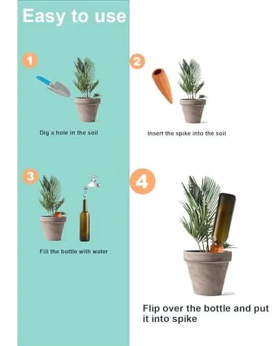 vensovo Terracotta Self Watering Spikes 10 Pcs | Automatic Water Seepage for Indoor & Outdoor Plants thumbnail 3