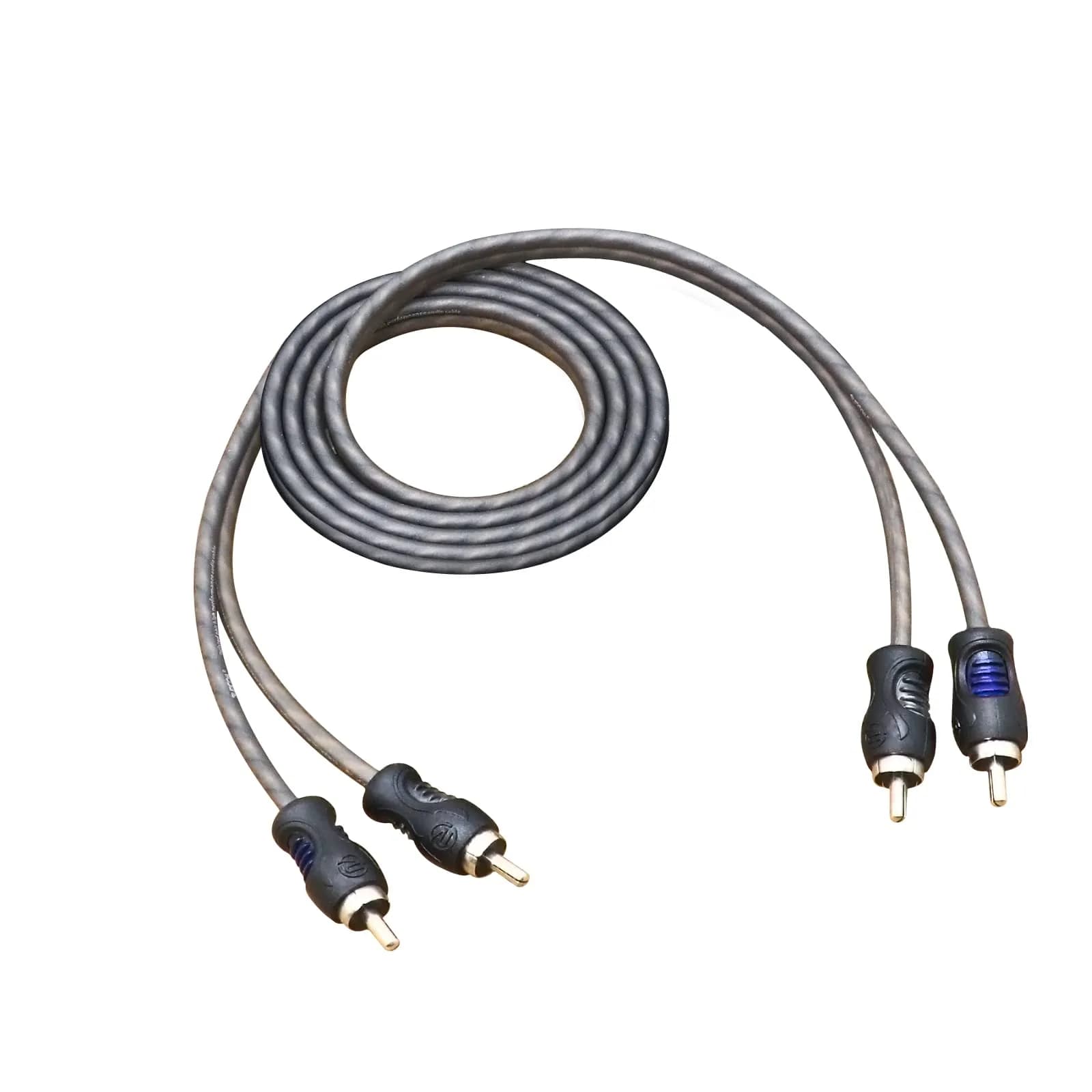 RECOIL Echo Series 17ft (5.18m) 4 Channel RCA Audio Cable | Twisted Pair Noise Reduction — 3ft 2-Channel RCA