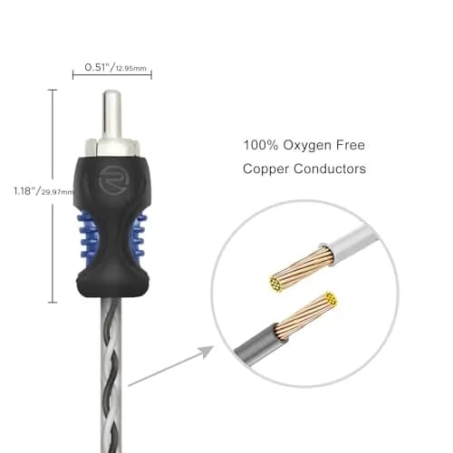 RECOIL RCI23 3ft (0.91m) 2-Channel RCA Audio Cable | Twisted Pair Noise Reduction thumbnail 4
