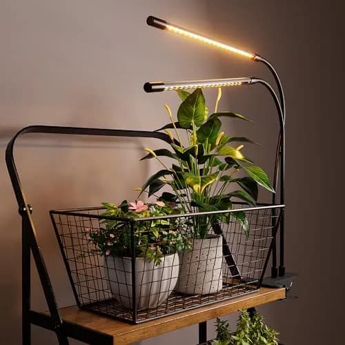 bseah Full Spectrum LED Grow Light 2-Tube Clip-On with Timer | 10-Level Dimmable for Indoor Plants thumbnail 6