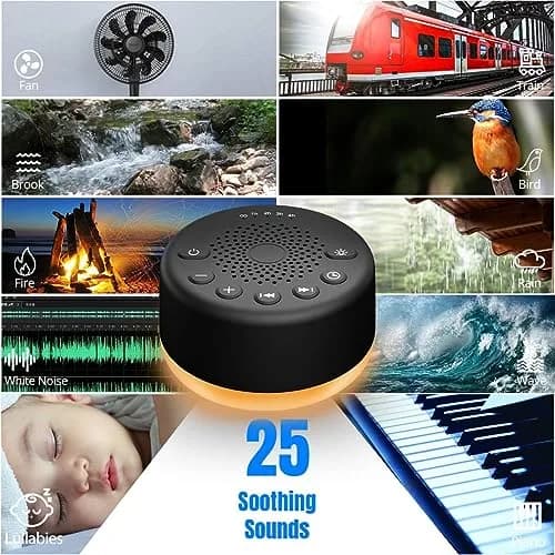 Easysleep White Noise Machine with 25 Sounds & Night Light | 10.1 cm (3.9 inch) Compact Design thumbnail 2
