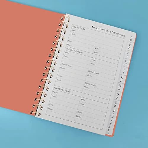 Nokingo Telephone Address & Birthday Book with Tabs, Rose, 3.5x5.25 inch | Organizer for Contacts & Passwords thumbnail 2