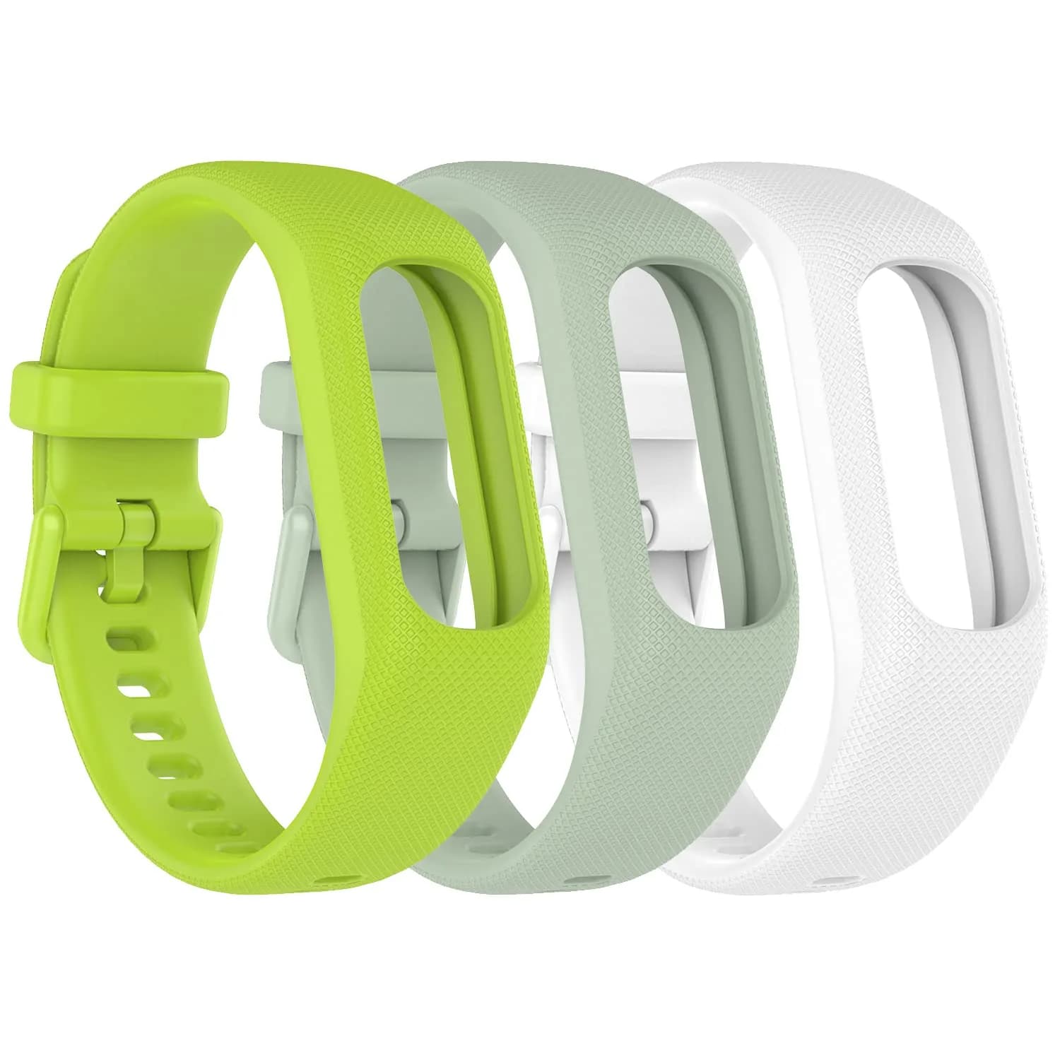 Gheper Soft Silicone Bands Compatible with Garmin Vivosmart 5 Straps 18mm (3 Pack, Lime/Mint/White) - main product image