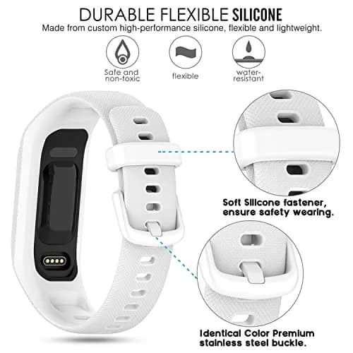 Gheper Soft Silicone Bands Compatible with Garmin Vivosmart 5 Straps 18mm (3 Pack, Lime/Mint/White) thumbnail 3