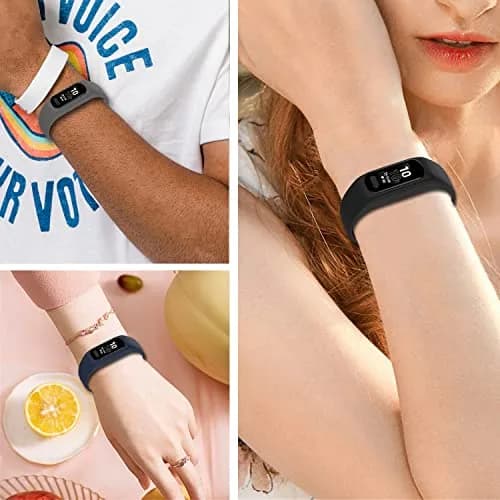 Gheper Soft Silicone Bands Compatible with Garmin Vivosmart 5 Straps 18mm (5.8"-8.5" Wrists) | 3-Pack Replacement Wristbands with Metal Clasp thumbnail 5