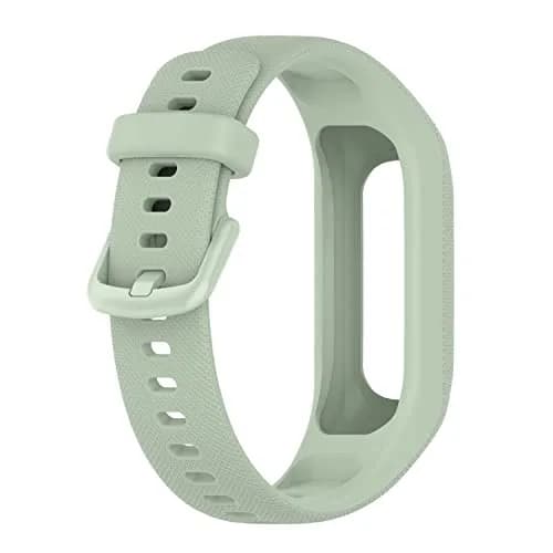 Gheper Soft Silicone Bands Compatible with Garmin Vivosmart 5 Straps 18mm (3 Pack, Black/White/Mint) | Secure Metal Clasp Buckle thumbnail 7