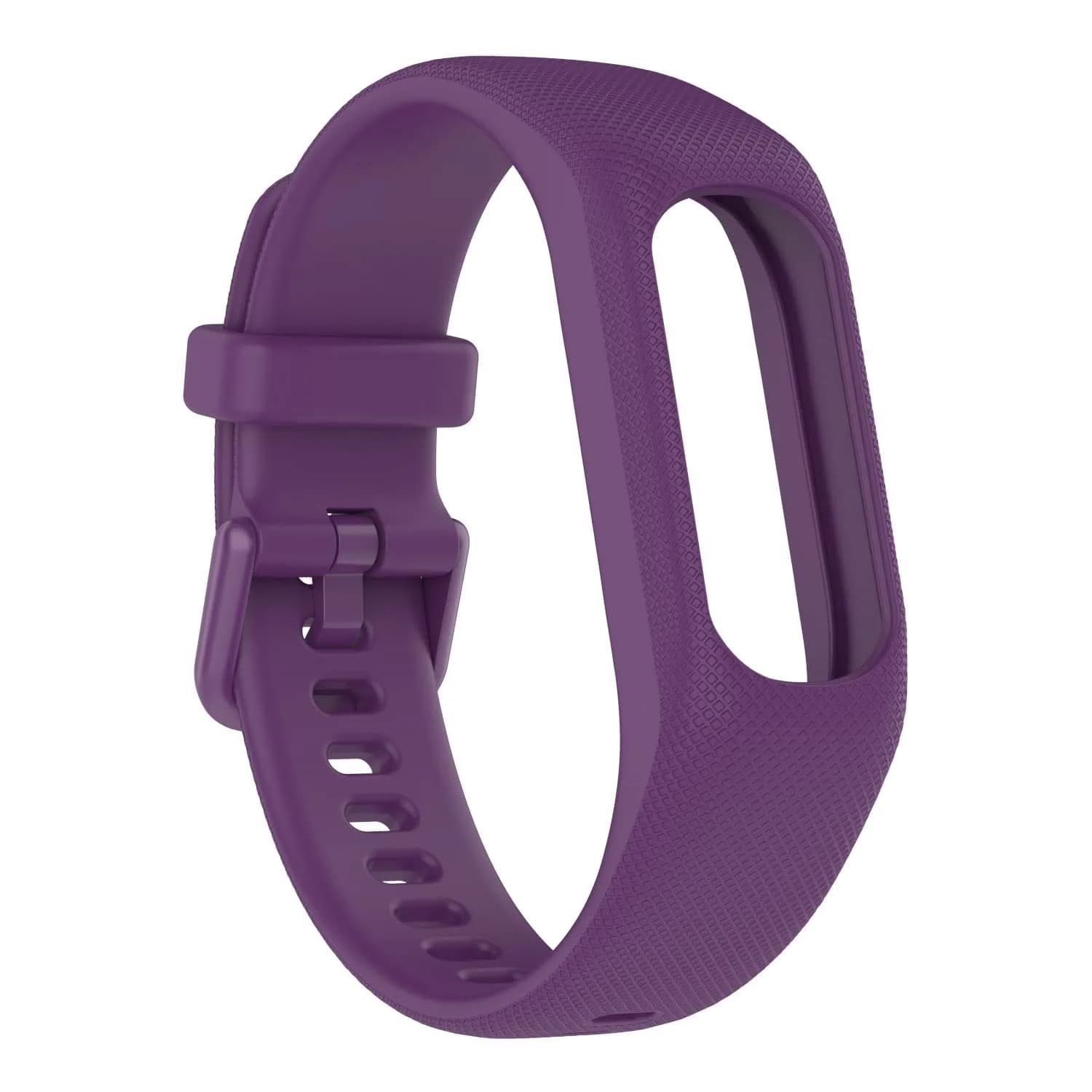 Gheper Soft Silicone Bands Compatible with Garmin Vivosmart 5 Straps (3 Pack, Purple/Grey/Black) - view 6