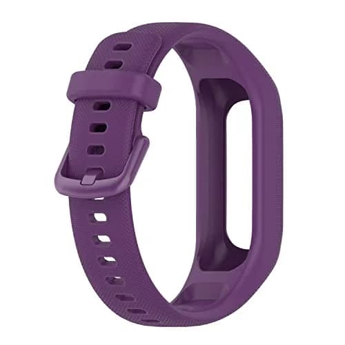 Gheper Soft Silicone Bands Compatible with Garmin Vivosmart 5 Straps (3 Pack, Purple/Grey/Black) thumbnail 7