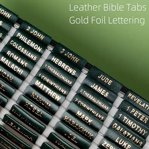 UPAFEXXI Leather Bible Tabs for Women and Men, Gold Foil Lettering | 80 Pack, Durable Leather, Complete Scripture Navigation thumbnail 2
