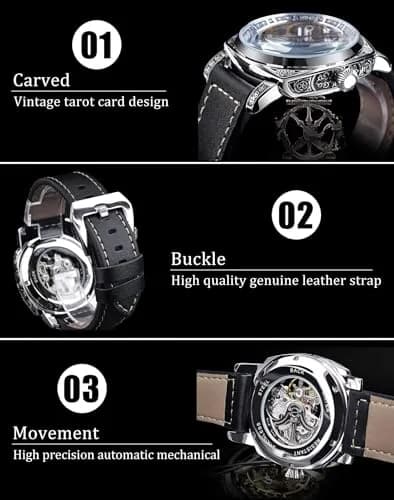 FORSINING Square Luxury Retro Mechanical Watch for Men 42mm (1.65in) | Automatic Self-Wind thumbnail 9