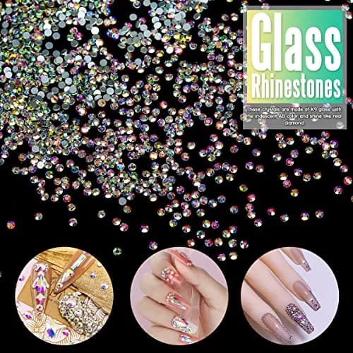 Novani Glass Crystal AB Rhinestones SS3 (1.2mm) - 5760pcs | Sparkle Like Diamond Flatback Gems for Nail Art & Crafts thumbnail 4