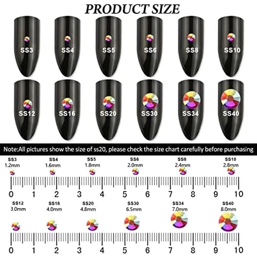 Novani Glass Crystal AB Rhinestones SS3 (1.2mm) - 5760pcs | Sparkle Like Diamond Flatback Gems for Nail Art & Crafts thumbnail 6