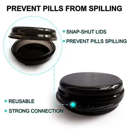 UHOUSE Small Pill Box (6 PCS, 4cm Diameter) | Portable Medicine Storage Container thumbnail 4