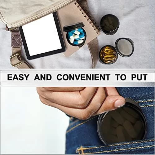 UHOUSE Small Pill Box (6 PCS, 4cm Diameter) | Portable Medicine Storage Container thumbnail 5