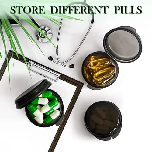 UHOUSE Small Pill Box (6 PCS, 4cm Diameter) | Portable Medicine Storage Container thumbnail 7