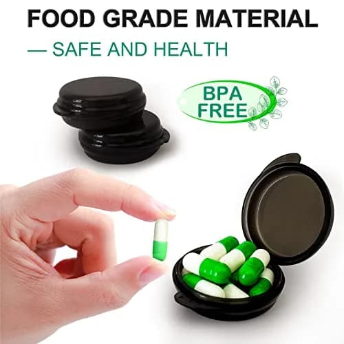 UHOUSE Small Pill Box (6 PCS, 4cm Diameter) | Portable Medicine Storage Container thumbnail 2