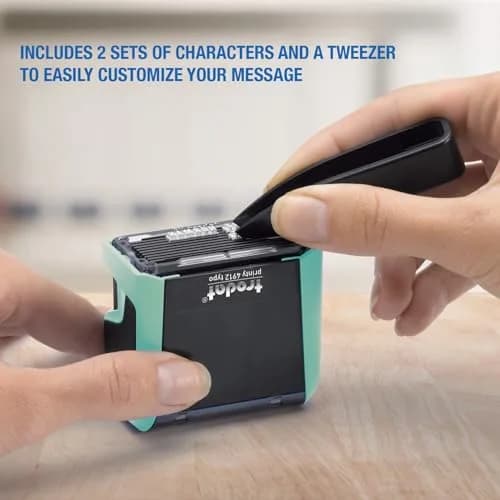 Trodat Printy 4912 Self Inking DIY Stamp Kit – Black Ink, 3/4” x 1-7/8” | Customizable message stamp thumbnail 5