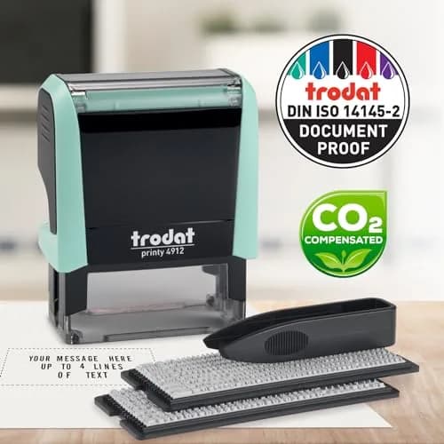 Trodat Printy 4912 Self Inking DIY Stamp Kit – Black Ink, 3/4” x 1-7/8” | Customizable message stamp thumbnail 6