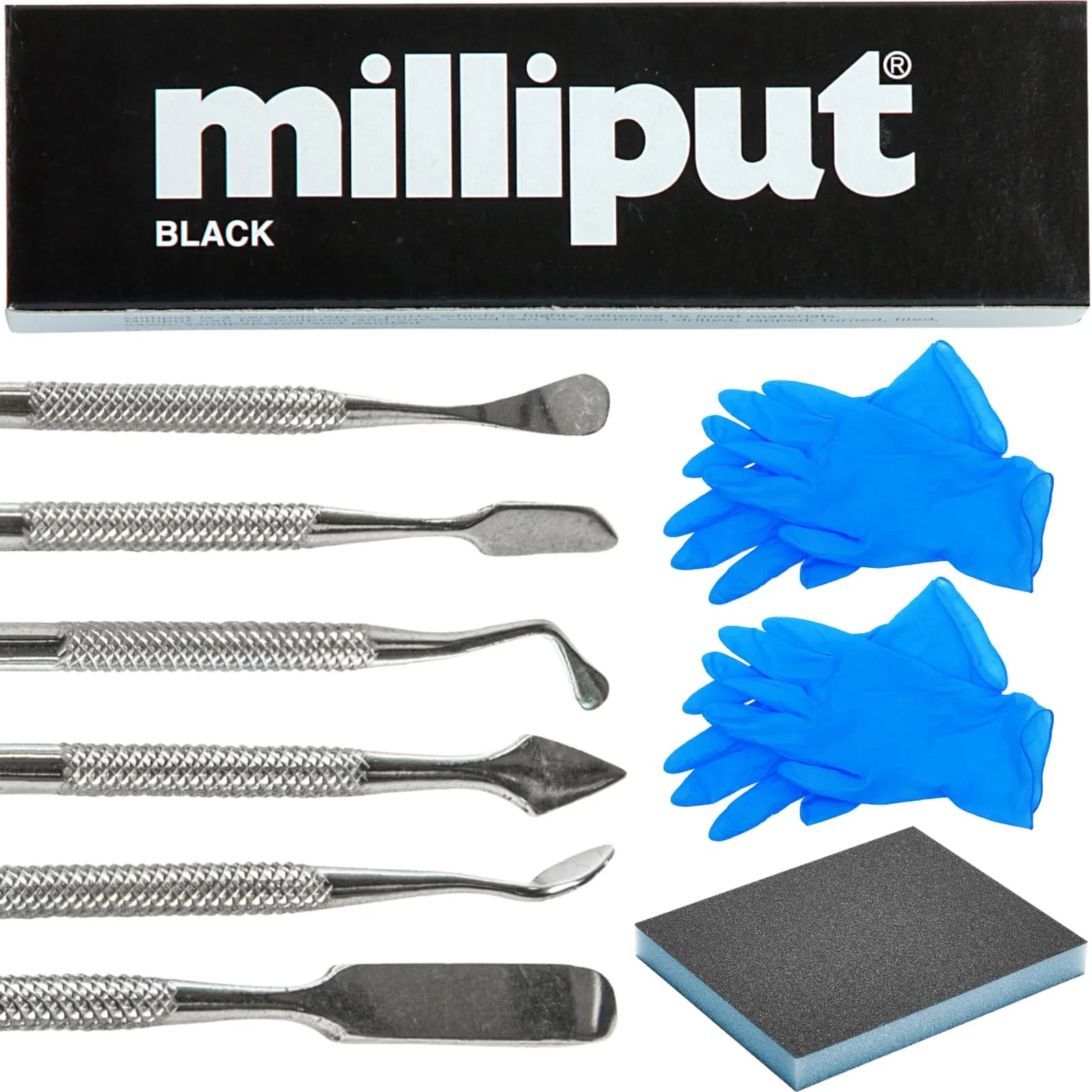 Creative Crafters Black 10 Piece Bonding_adhesive | Epoxy Putty Kit with Tools & Gloves, Air Dry, Moldable Plastic, Ceramic & Marble Repair