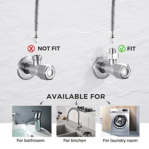 Stanweemix Water Line Adapter 1/2" Female to 3/8" Male | Stainless Steel, Rust-Resistant, 4 pcs thumbnail 4
