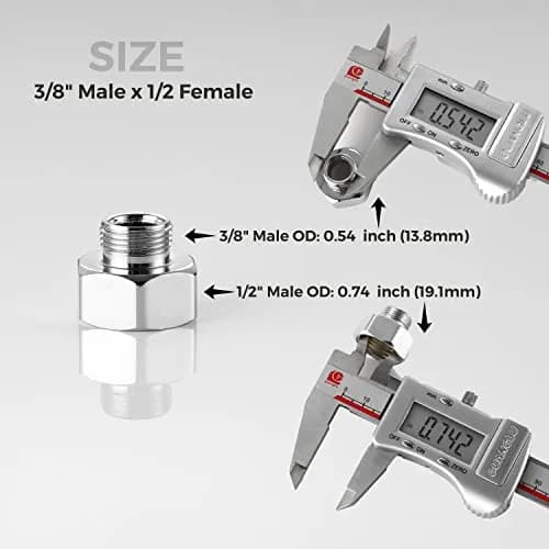 Stanweemix Water Line Adapter 1/2" Female to 3/8" Male | Stainless Steel, Rust-Resistant, 4 pcs thumbnail 2