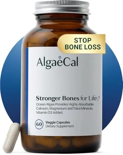 ALGAECAL Plant Based Calcium Supplement for Bone Strength, 90 Caps | Organic Red Algae Calcium & D3 for Bone Support thumbnail 1